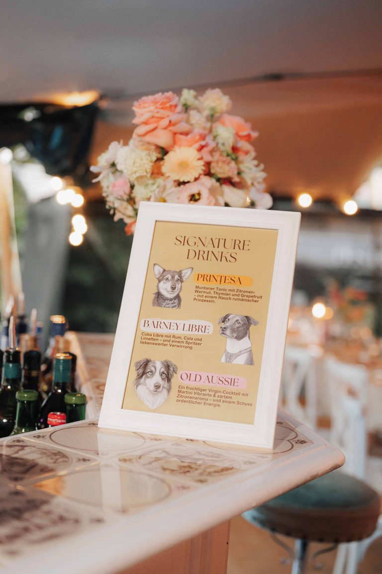 Barkarte - Drinks Hochzeit - geplant von Julia Truisi weddings & parties
